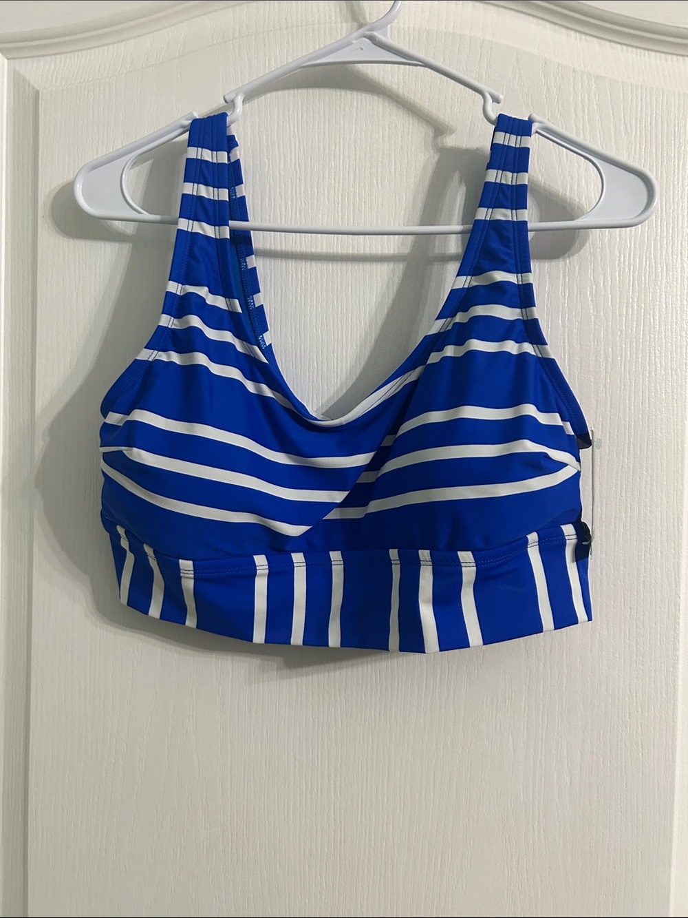 DSG Blue and White Striped Swim Top